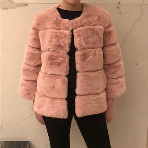 Faux Fur Jacket . NWT pink one size M
